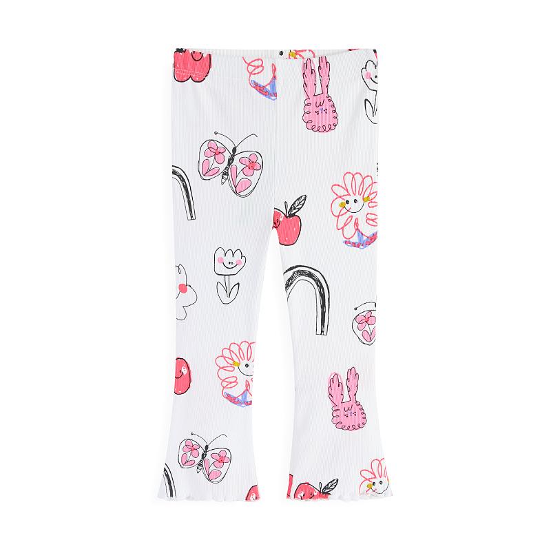 Европейские и американские весенне-осенние вязаные расклешенные брюки для девочек 2T (Height 80-90 cm)