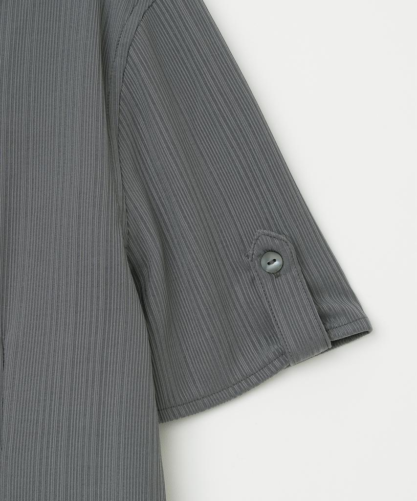 MILLO WOMEN Pleated Short Sleeve Shirt [Charcoal Gray]