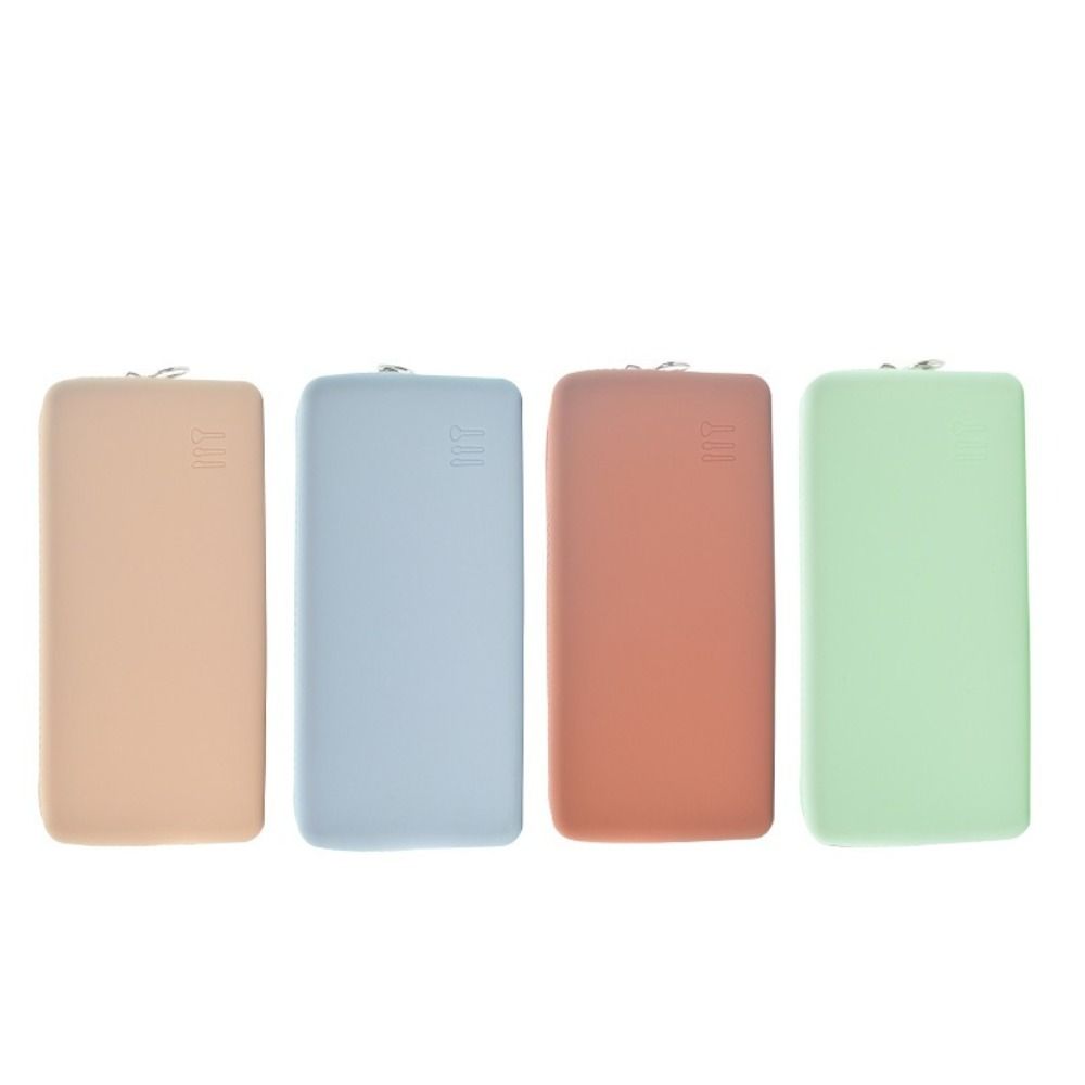 

Rectangle Makeup Brush Case Solid Color Silicone Storage Bag Silicone Cosmetic Bag Stationery синій
