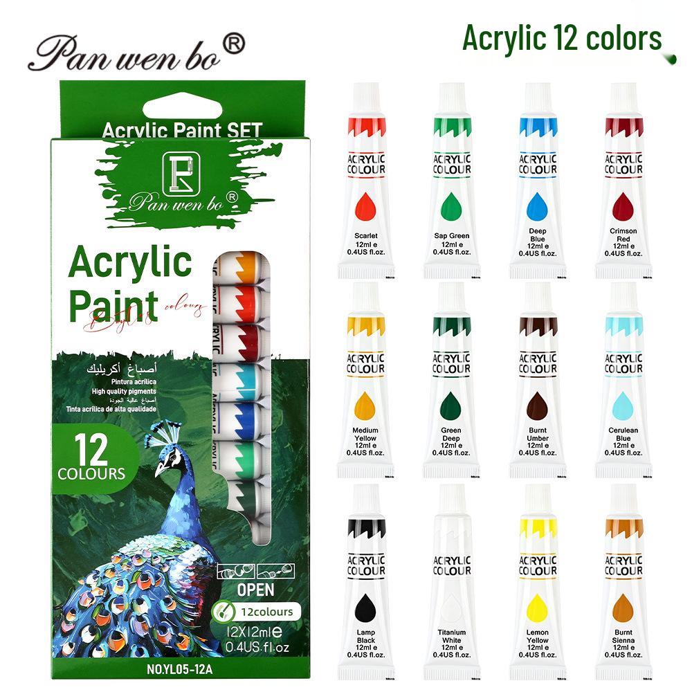 25ml Acrylic Paint Set for Textiles, Glass, and Watercolor Art Projects