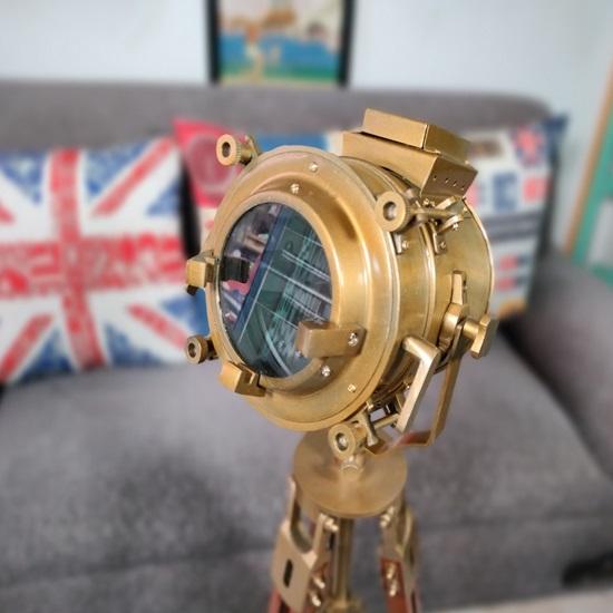 LED Floor Lamps Antique Finish Floor Lamp Spotlight Brown Tripod Home Decor Collectible