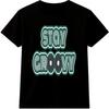 Retro T-Shirt Bleib Groovy Schallplatten Grafik T-Shirt 70er Jahre Musik Disco Shirt