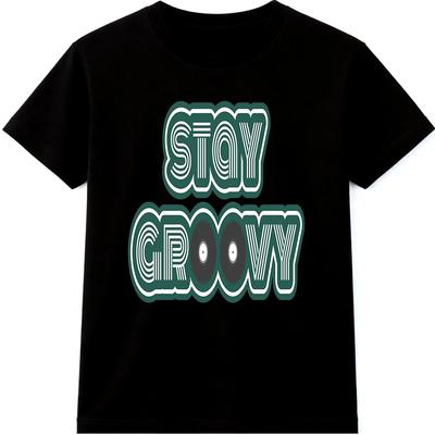 Retro T Shirt Stay Groovy Vinyl Record Graphic Tee 70s Music Disco Shirt