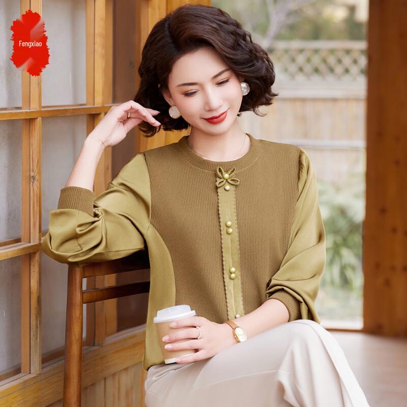 Fengxiao Mid-Aged Women s Stylish Knitted Top 2XL