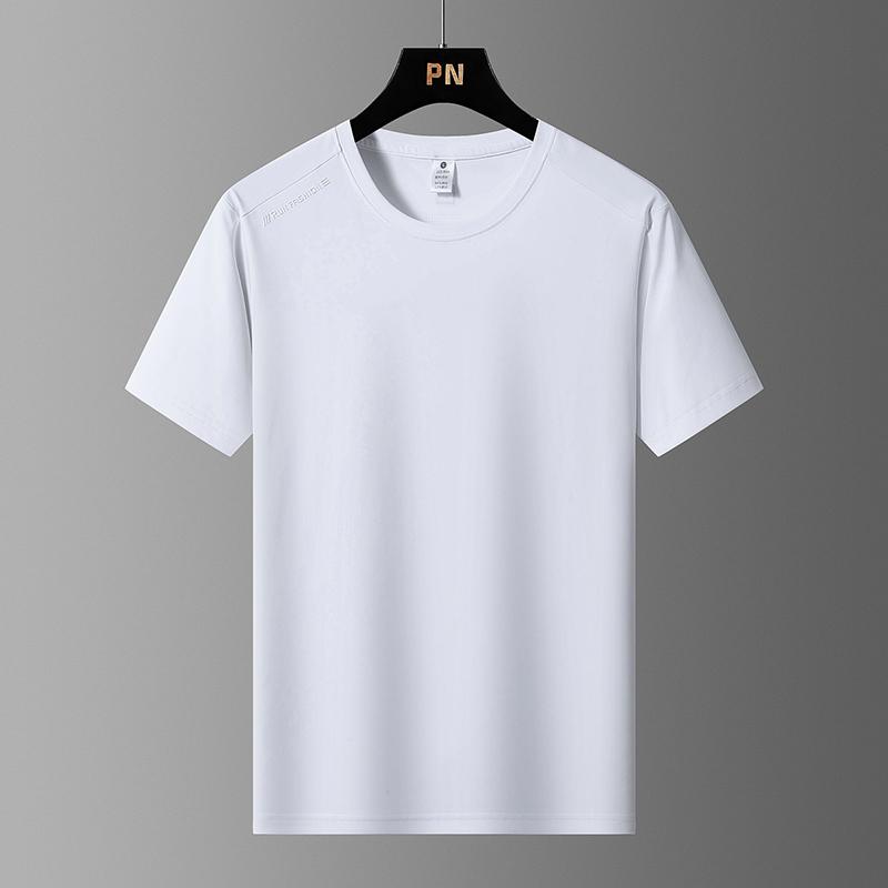 

Dmao Ice Silk Short-sleeved T-shirt Men s Extra Large Loose Sweat-wicking Quick-drying Casual T-shirt XL білий