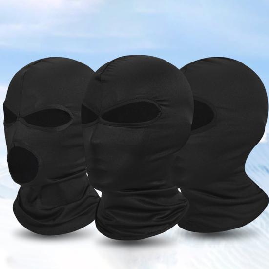 Full Cover Face Guard Solid Color Lightweight Breathable High Elastic Halloween Role-Playing Non-Porous Dual/Three Holes Face Shield