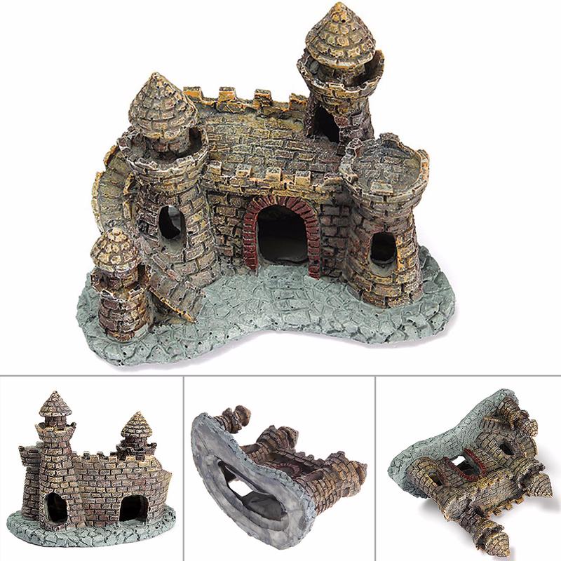 Resin Cartoon Castle Aquariums Decorations Castle Tower Ornaments Fish Tank Aquarium  Decoration