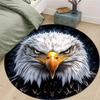 Eagle Head Print Plush Round Rug-Non-Slip,Soft Polyester Carpet for Bedroom&Living Room Decor