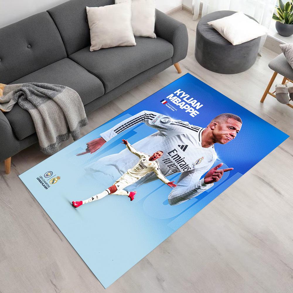Star Player Kylian Mbappé Floor Mat Design for Outdoor Playrooms Game Room Entryway Antislip Carpet Anime Office Decor