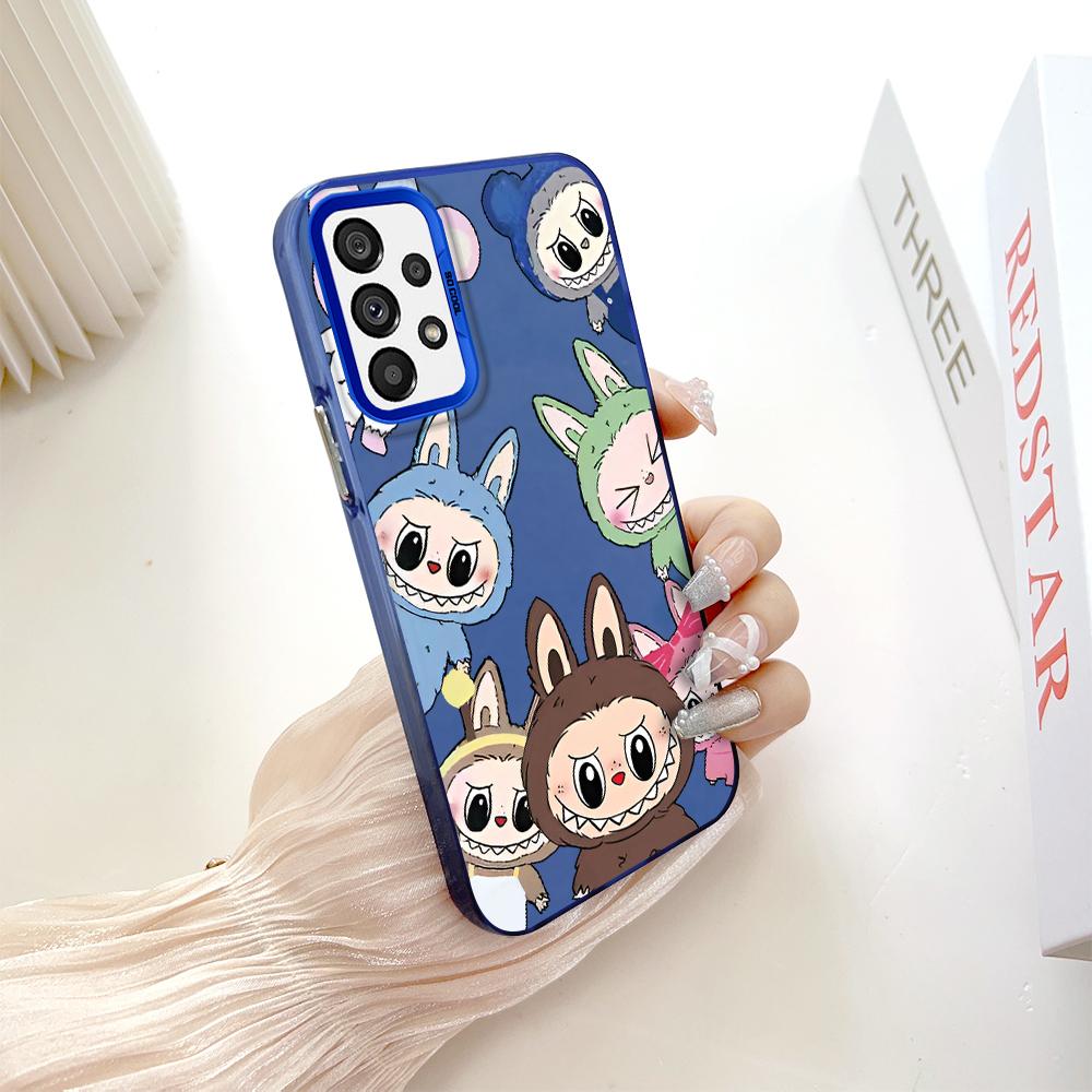 Padrão pintado colorido prata dupla face casca dura à prova de choque antiqueda capa de telefone para Samsung