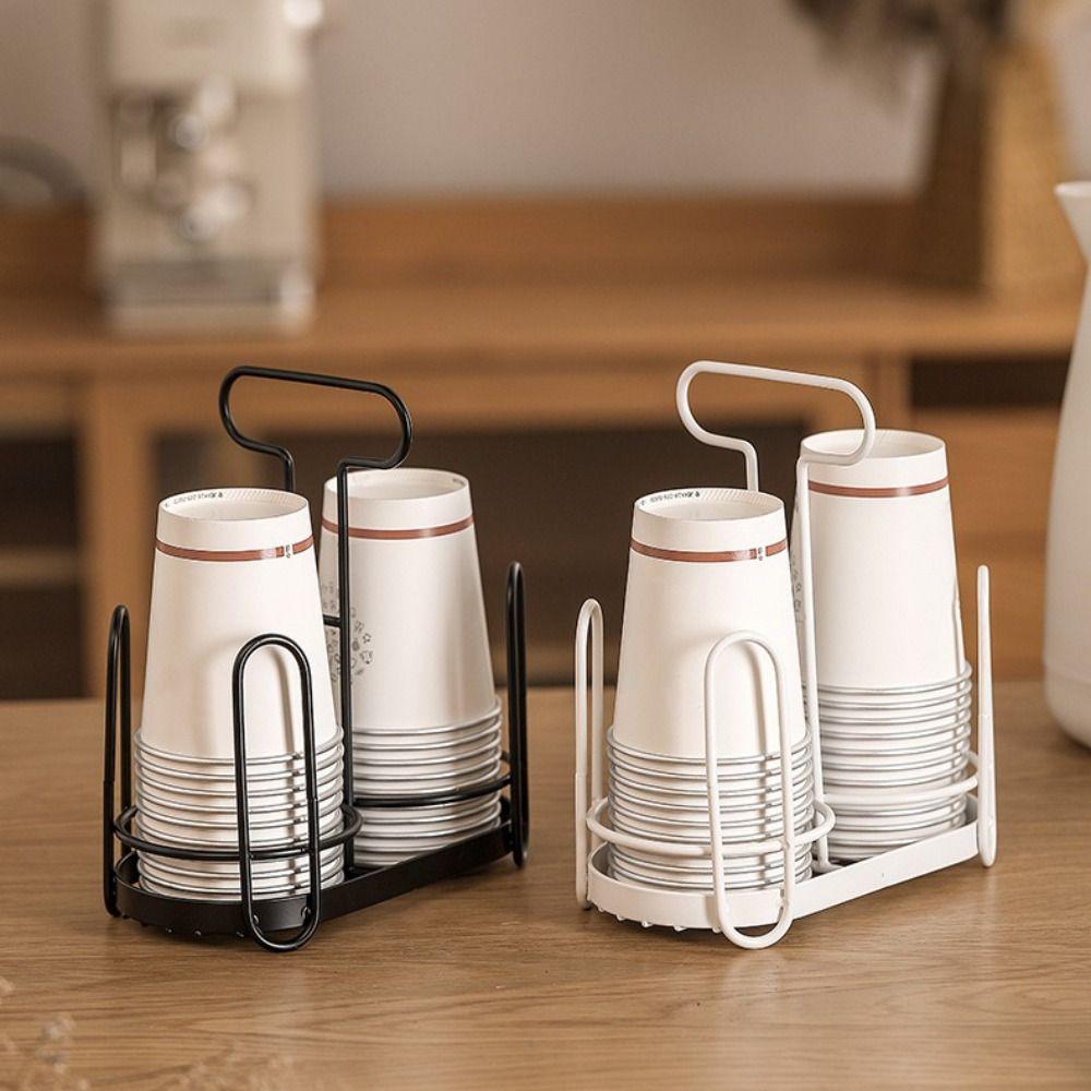 Metalen Beker Opbergrek Uitgesneden Ontwerp Keuken Papieren Bekerhouder Duurzame Bekerhouder Dispenser