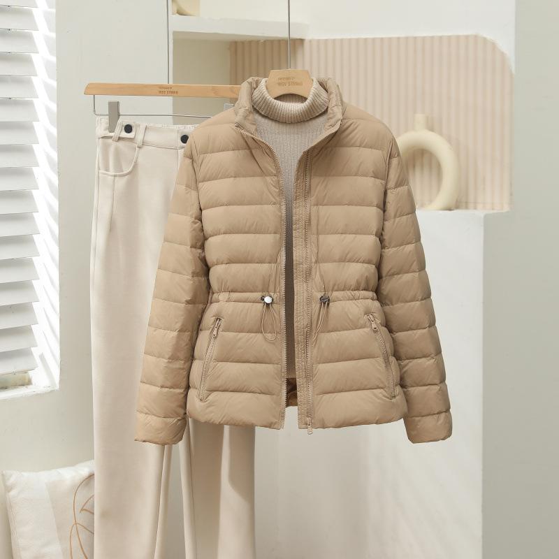 Autumn and Winter Women's Light Down Jacket Short Stand-up Collar Slim and Thin Simple Commuter Warm Jacket Tide