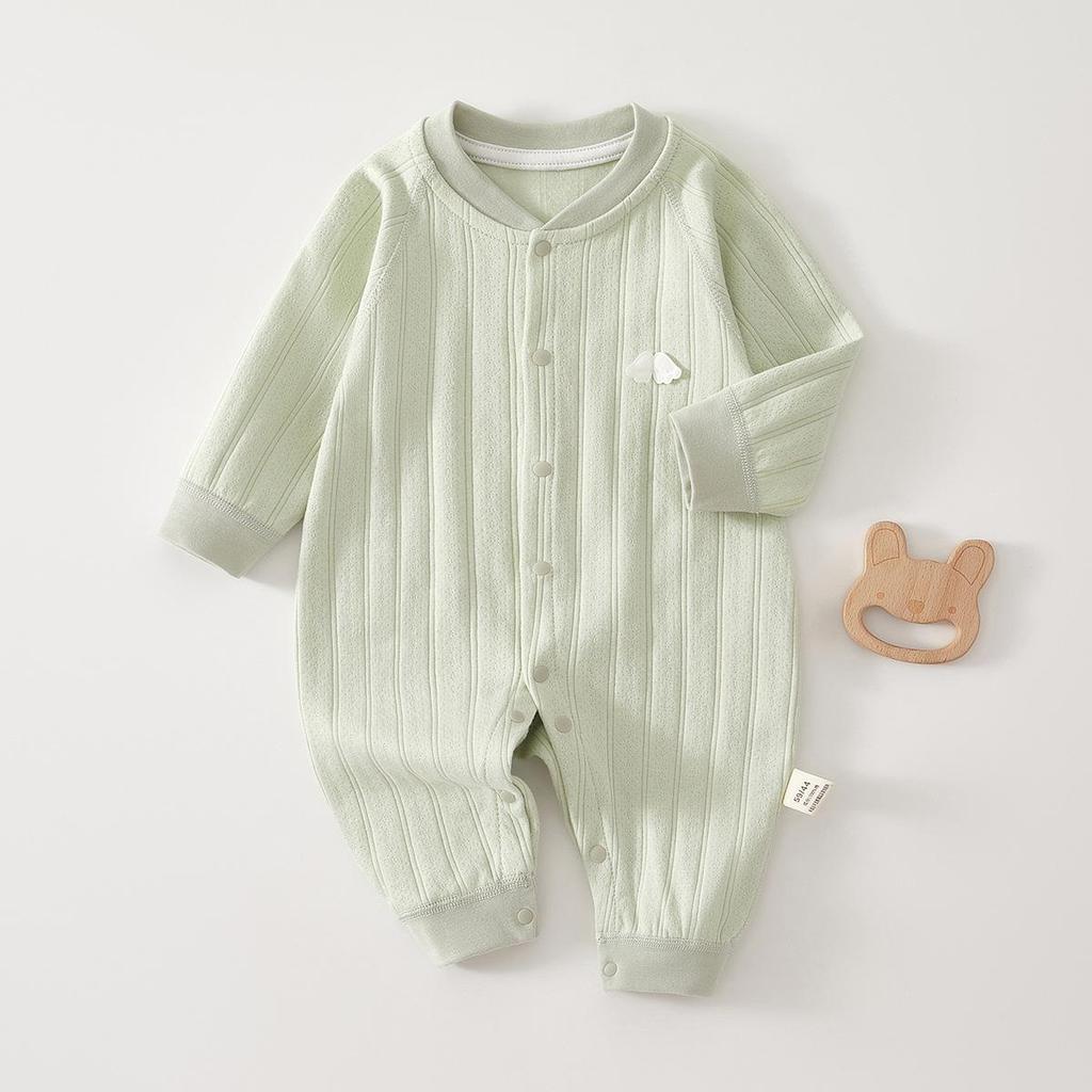 Newborn Pure Cotton Long-Sleeve Jumpsuit for Spring/Autumn - Baby Romper Pajamas for Crawling