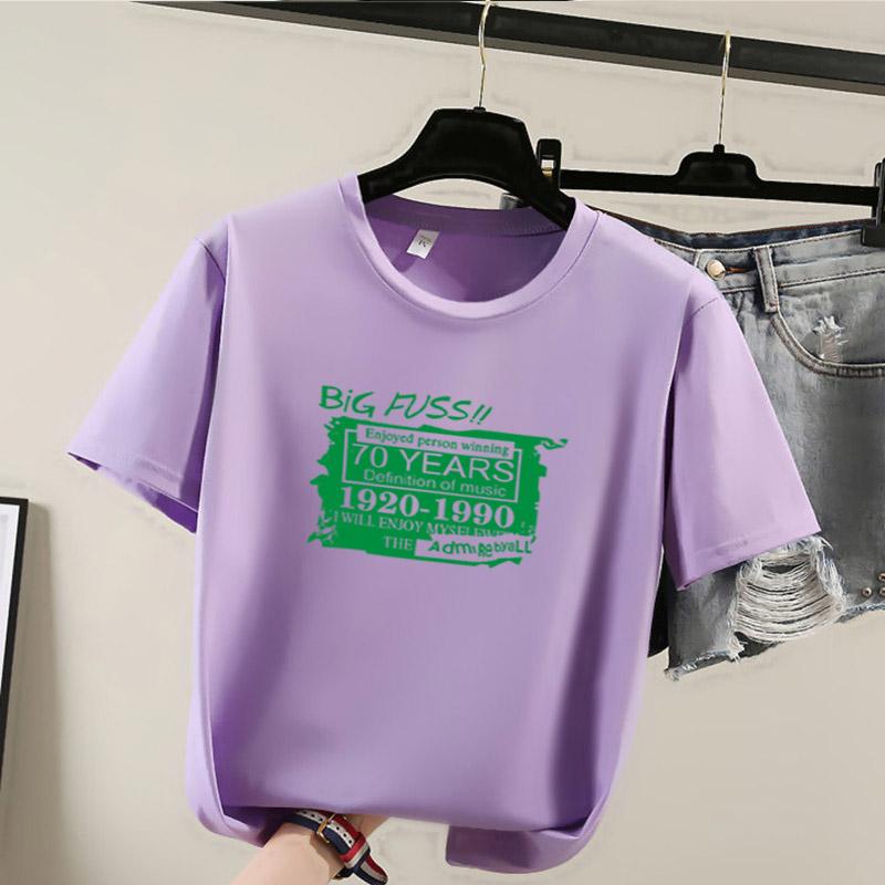 

Футболки с коротким рукавом и буквенным принтом в стиле Харадзюку, женские летние повседневные свободные студенческие футболки, женские черные топы Y2k 3XL фиолетовый