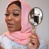 Portable Oval Hand Mirror Handheld Cosmetic Mirror Personal Handle Makeup Mirror  Desktop