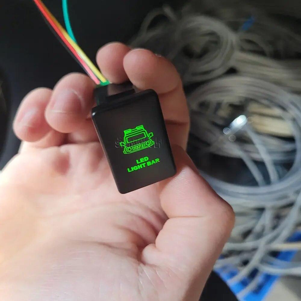 Green Car Led Light Bar Power On Off Switch Push Button For Suzuki Jimny    Accessories
