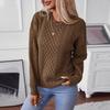 Jersey Mujer Korean Style Loose Jumper Round Neck Solid Color Knitted Sweater Fall Winter Vintage Retro Women Pullover