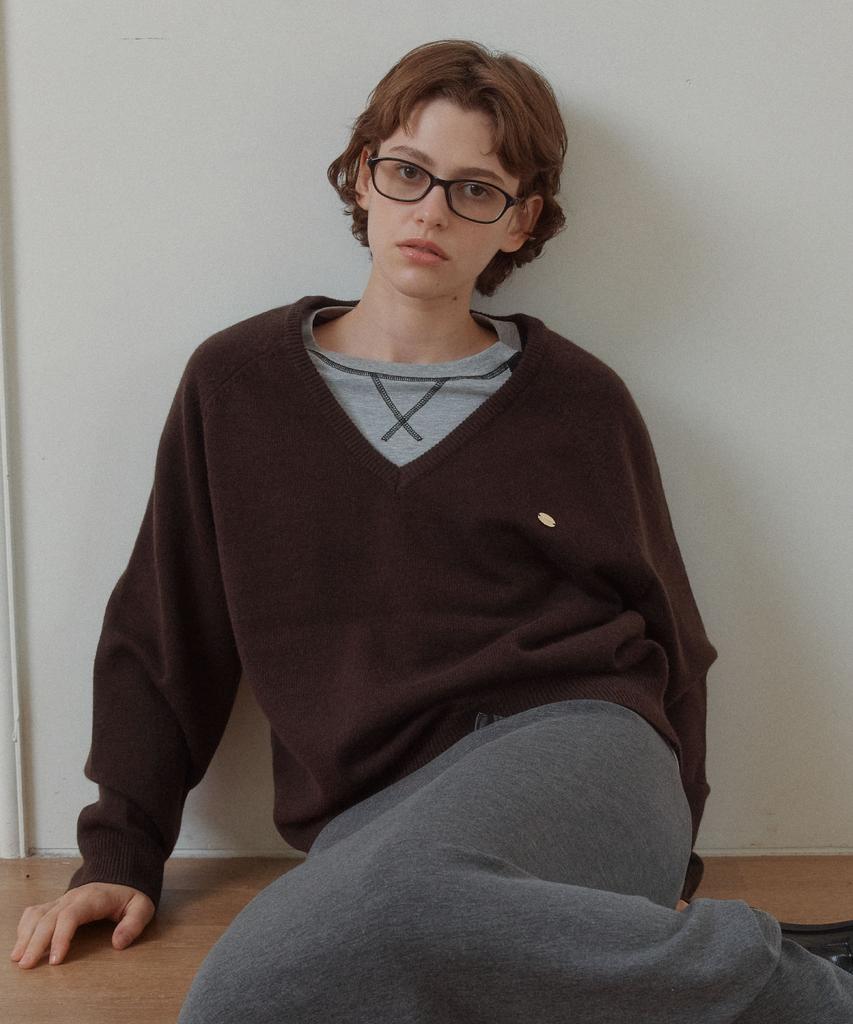 ANOETIC Anc V-Neck Knit_Brown