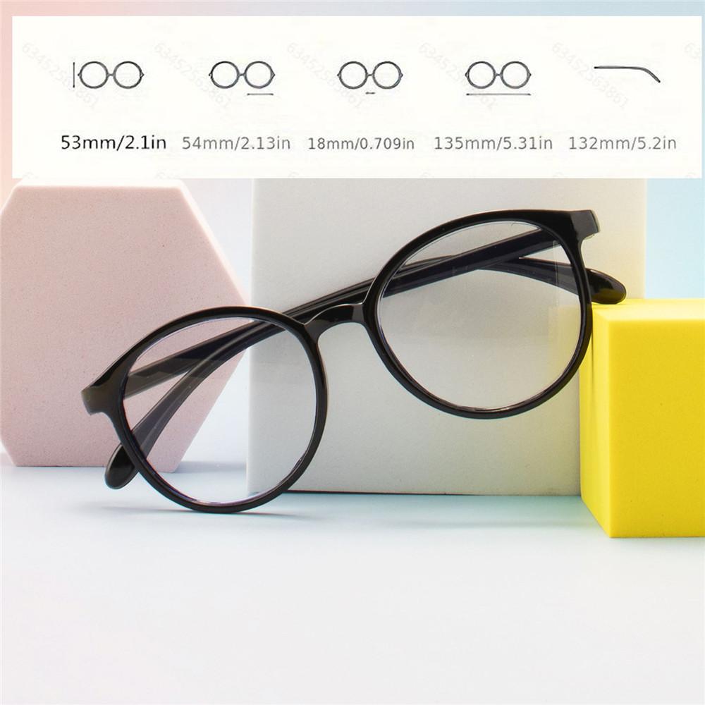 4PCS Round Non-Prescription Reading Glasses - Cute Full Rim PC Frame with Clear Polycarbonate Lenses