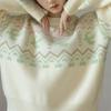Sweater Ladies Autumn Winter Outer Wear Women Vintage Jacquard Pullover Knit Jacket