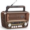 Gelielim Portable Radio, FMAMSWShortwave Radio, Compact, USBSD Card Compatible, USB Charging, High Volume MP3 Player, Indoor and Outdoor Use, Retro