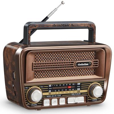 Gelielim Portable Card High Volume MP3 Indoor and Outdoor Retro Japanese Instruction Manual Radio, FM/AM/SW/Shortwave Radio, Compact, USB/SD