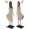 Metal Girl Statue Vintage Iron Art Standing People Figurine Desk Ornament for Home Study Living