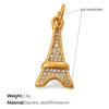 18K Gold Inlaid Stainless Steel Moon Heart Necklace & Bracelet Accessories with Diamonds