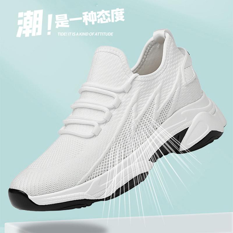 Men'S 10cm Invisible Height Boost Sneakers Breathable Mesh Knit Upper Lightweight Elevator Shoes Comfort Casual Walking Trainers