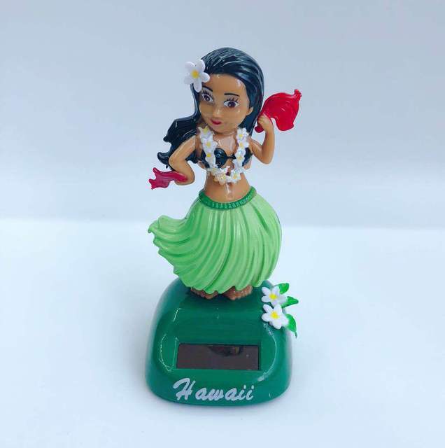 Solární energie Havajská dívka Hula Pohybující se tančící hračka Dekorace na palubní desku auta Hračky s třesoucí se hlavou Auto interiérové dekorace Ozdoby