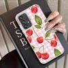 Case for Samsung Galaxy A12 A31 A24 A25 A17 A20s A26 A13 A14 A35 A21s A23 A15 A16 A34 Phone Cover Cherry Checkered Pattern