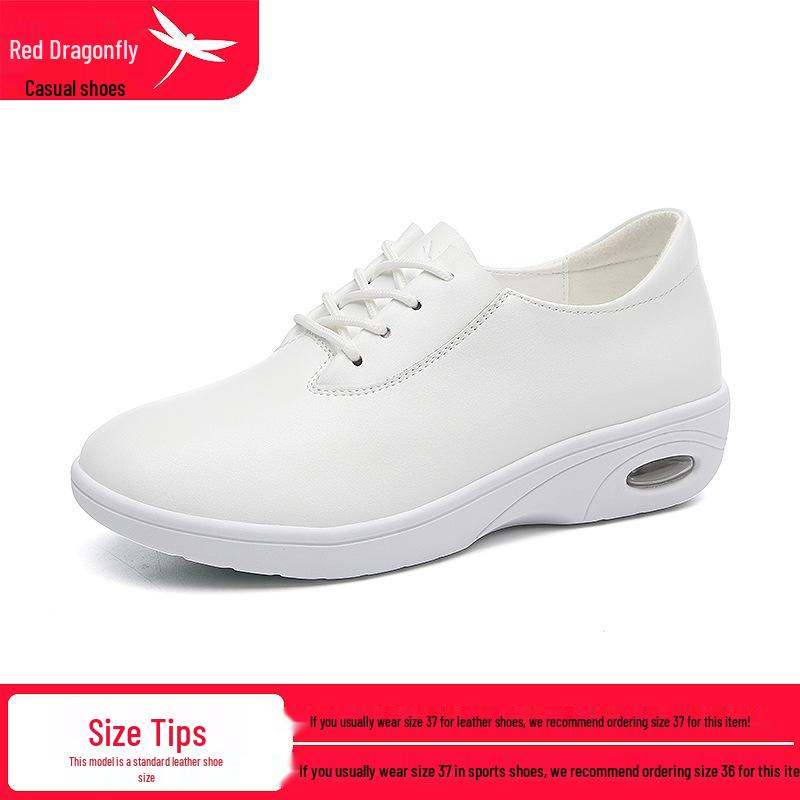 Red Dragonfly Women s Air Cushion White Sneakers - Soft Sole, Comfortable for Nurses, Casual Autumn 2024 Style. 39 белый
