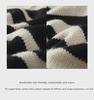 Women's Black & White Striped Turtleneck Sweater – Loose, Warm, Slit Pullover for Spring & Autumn, Trendy Inner Wear.