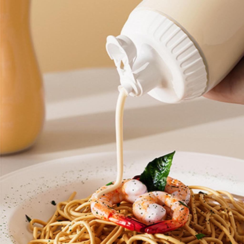 500ml Leakproof Condiment Squeeze Bottles Refillable Dispenser for Sauce Oil, Multi-Purpose Kitchen Container for Meal Prep Home