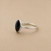Black Onyx Marquise Ring, 925 Sterling Silver Bezel Ring, Minimalist Gemstone Jewelry