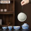 Gilt Silver Starry Sky Travel Tea Set Kit Luxury 1 Pot 3 Cups Tea Making Organizer Portable Outdoor Tote Bag Supplies Ornaments