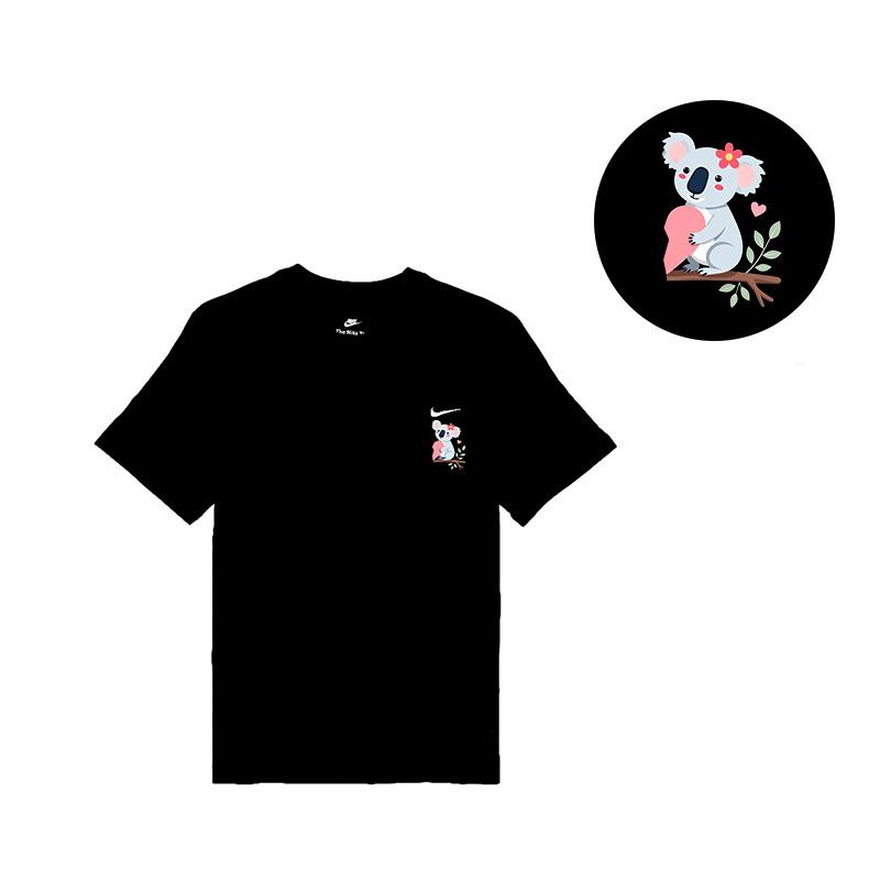 Nike Sportswear Animal Design Outdoor Breathable Embroidered Logo Crew Neck Casual Straight Fit Short Sleeve T-Shirt BV0508-010(TEAM702-BV9)