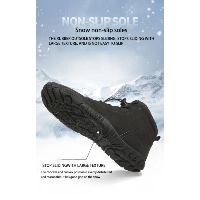 Men's And Women's Snow Boots, Winter Outdoor Hiking Shoes, Waterproof And Warm Fur Lined Casual Hiking Boots