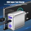 20W Type C Charger Plugs With LED Light Indicator European Socket Compactly Size Universally Compatibility For Phones