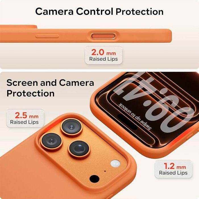 Coque Silicone - BOOLING - pour iPhone 17 Pro Max - Protection Ultra Slim Souple Mat Orange