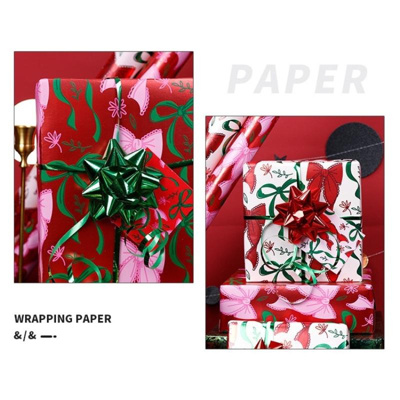 1 Roll Wrapping Paper 17Inch X 118Inch Gift Wrap, Christmas Wrapping Paper, Kraft Paper - Black Pinecone Xmas Gift Kraft Paper