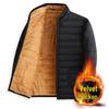 Winter Cotton-Padded Jacket with Fleece and Wool Lining for Middle-Aged and Elderly Men - Stand-Up Collar, Home Wear