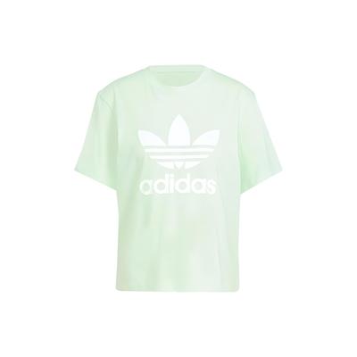 Adidas Oryginalne Adicolor T-shirt z nadrukiem logo literowym z okrągłym dekoltem i krótkim rękawem Damskie topy Jasnozielony IN8436