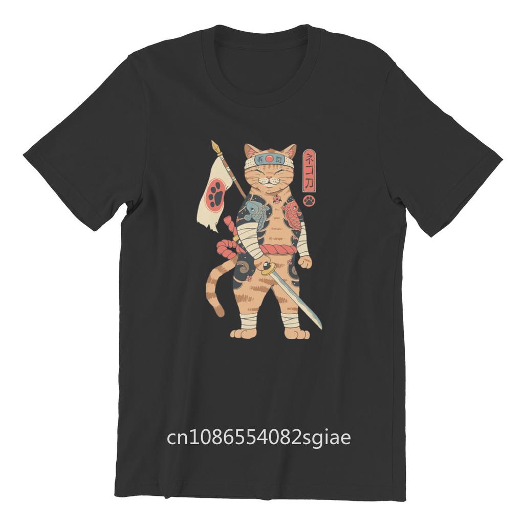 Men's T-shirt Neko Shogun Vintage Wholesale Clothes Men Cotton Tshirt Tees Tops Anime Harajuku Streetwear
