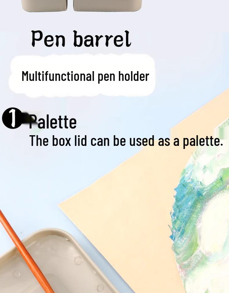 Portable 3-Piece Paint Set: Multifunctional Wash Bucket, Watercolor Gouache Palette, Color Mixing Box for Art Students