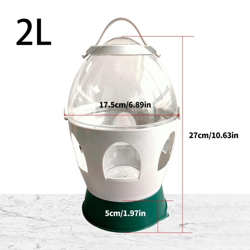 Abbeveratoio per Piccioni di Grande Capacità 2L Serbatoi Trasparenti Per Idratazione Senza Sforzo Design Rialzato Manico Conveniente Dispenser d'Acqua