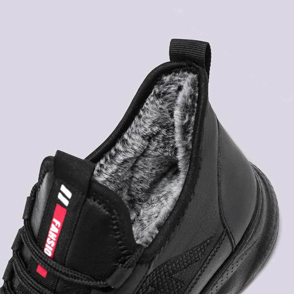 New Autumn and Winter Men's High Boots Plus Velvet Casual Couple Warm Snow Boots Non-slip Padded Sneakers