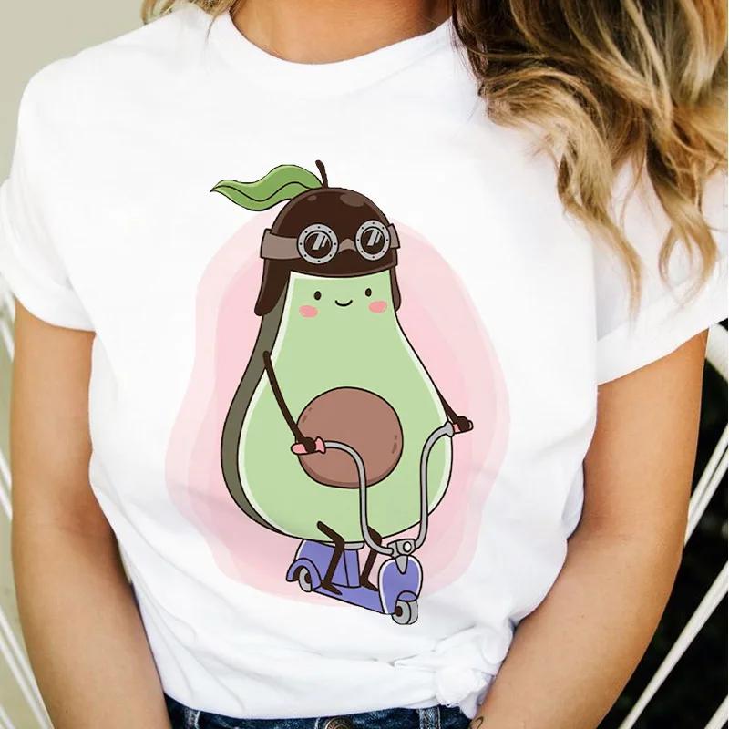 Beautiful Avocado T-shirt Women's Tops Summer Loose Cartoon Aesthetic Casual T-shirt Retro Harajuku T-shirt Ladies Street Wear