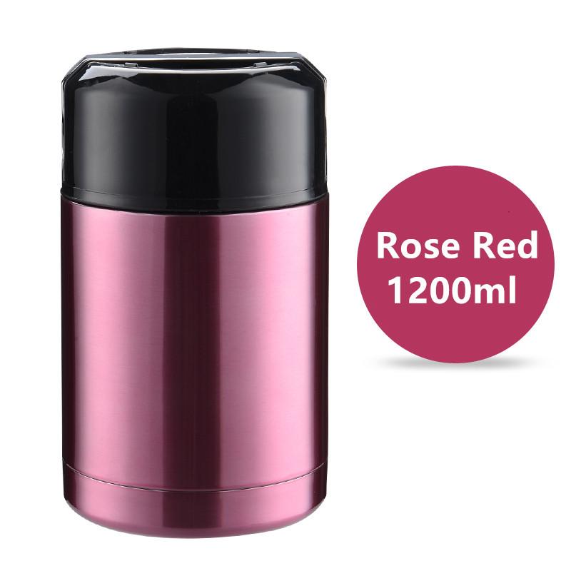 Velká kapacita 800ML/1000ML/1200ML Termoska na oběd Přenosné nerezové nádoby na polévku Vakuové baňky Termohrnek