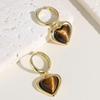 Elegant Natural Tiger Eye Heart Stud Earrings - Autumn/Winter Style, Fashionable and Versatile Light Luxury Jewelry for Women.